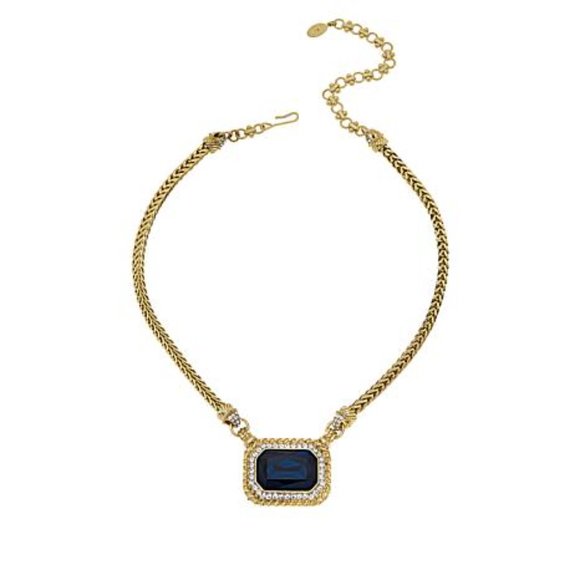 Heidi Daus "Out of the Box" 17" Wheat Chain Drop Necklace - Montana Blue - Picture 2 of 2